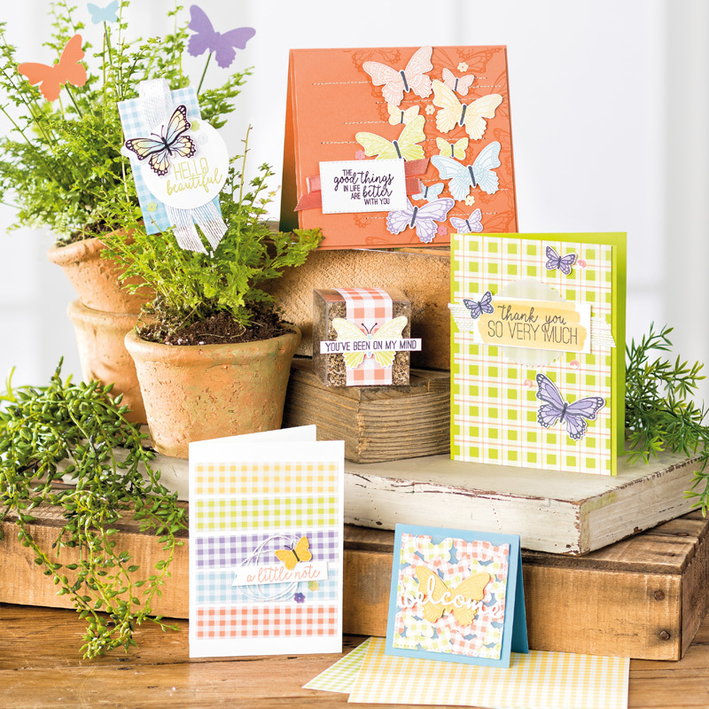 Stampin Up Reihe Gartenglück 🦋 Schmetterlinge als Stempel, Stanze